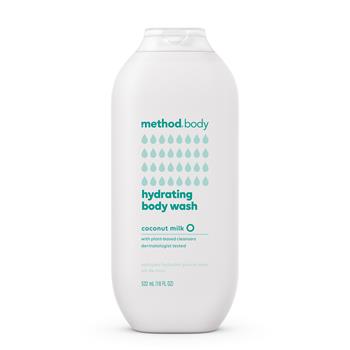 Method Liquid Gel Body Wash, Coconut Milk, 18 oz Bottle, 6/Carton