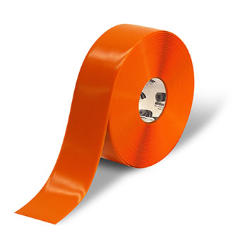 Mighty Line Deluxe Safety Tape, 60 Mil PVC, 3&quot; x 100&#39;, Orange
