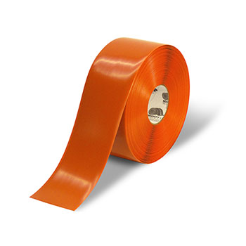 Mighty Line Deluxe Safety Tape, 60 Mil PVC, 4&quot; x 100&#39;, Orange