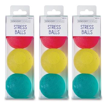 Sensory Genius Stress Balls, 3 Balls/Set, 3 Sets/Pack
