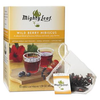 Mighty Leaf Tea Whole Leaf Tea Pouches, Wild Berry Hibiscus, 15/BX