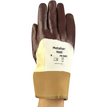 Ansell 28-507 Industrial Glove, Cut Resistant, Brown, Size 9, 12/PK