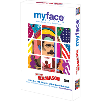 myface Extra-Heavy Color Copy Paper, 100 Bright, 28 lb, 11&quot; x 17&quot;, White, 500 Sheets/Ream