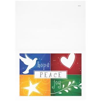 W.B. Mason Co. Custom Holiday Card, Colorful Hope Peace Joy
