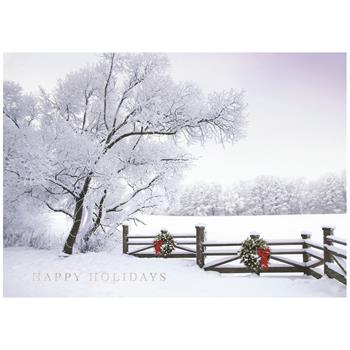 W.B. Mason Co. Custom Holiday Cards, Frosty Winter Scene