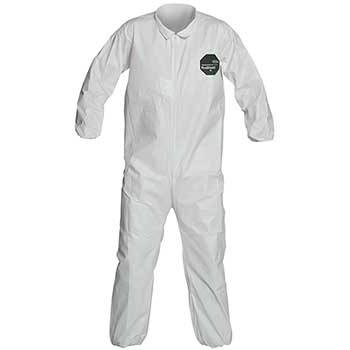 DuPont ProShield&#174; 50 Collared Coveralls, Elastic Wrists and Ankles, White, X-Large, 25/CS