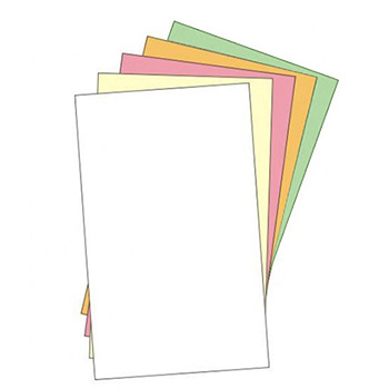 NCR Superior Black Print Carbonless Paper, 5-Part, 21 lb, 8.5&quot; x 14&quot;, White/Green/Canary/Pink/Gold, 100 Sheets/Carton