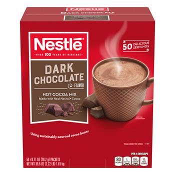 Nestl&#233; Hot Cocoa Packets, Dark Chocolate, 0.71 oz, 50/Box