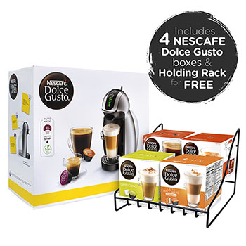 NESCAF&#201; Dolce Gusto Genio 2 With 4 Gusto Coffee &amp; Rack Bundle