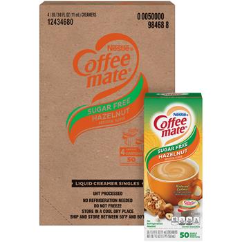 Coffee mate&#174;  Hazelnut Sugar Free Liquid Coffee Creamer, Single Serve Cups, 200/CT