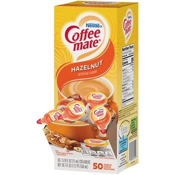 Coffee Mate Liquid Coffee Creamer, Hazelnut, 0.38 oz Single-Serve Cups, 50/Box