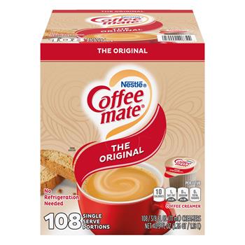 Coffee Mate Original Liquid Coffee Creamer, 0.38 oz. Single-Serve Cups, 108/CT
