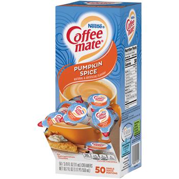 Coffee Mate Pumpkin Spice Liquid Coffee Creamer, 0.38 oz. Single-Serve Cups, 50/BX