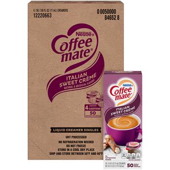 Coffee mate&#174; Liquid Coffee Creamer, Italian Sweet Creme, 0.375 oz Cups, 50/BX, 4 BX/CT
