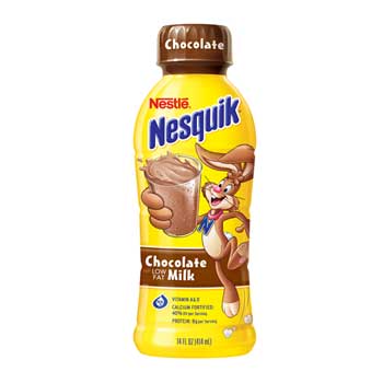 Nesquik&#174; Chocolate Milk, Low Fat, 14 oz. Bottle, 12/CS