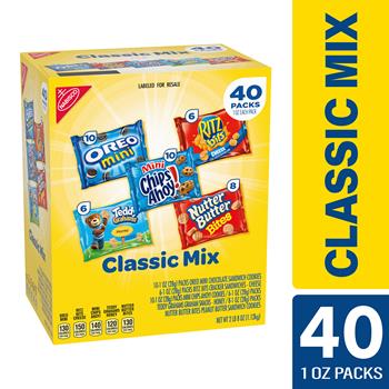 Nabisco Cookie &amp; Cracker Classic Mix Variety, 1 oz, 40/Case