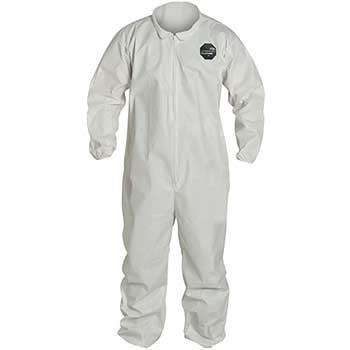 DuPont ProShield&#174; 60 Collared Coveralls, Elastic Wrists and Ankles, White, 4X-Large, 25/CS