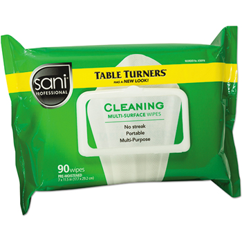 Sani Professional&#174; Cleaning Multi-Surface Wipes, 7 x 11 1/2, White, 90 Wipes/Pack, 12 Packs/Carton