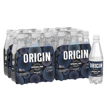Origin Sparkling Water, 16.9 Fl oz, Recycled Plastic Bottle, 6 Bottles/Pack, 4 Packs/Case