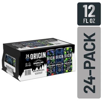 Origin Sparkling Water, Variety Flavor Pack, 12 fl oz, 24/Case
