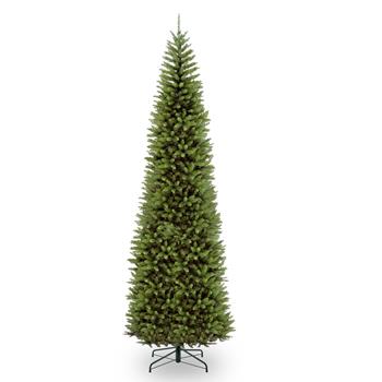 National Tree Company 12&#39; Kingswood Fir Hinged Pencil Tree, Plug-In, 46&quot; dia