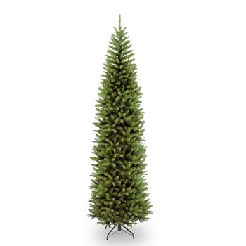 National Tree Company 9&#39; Kingswood Fir Hinged Pencil Tree, Plug-In, 35&quot; dia