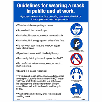 NMC Polytag Poster, &quot;Guidelines For Wearing A Mask&quot;, 18&quot; x 24&quot;
