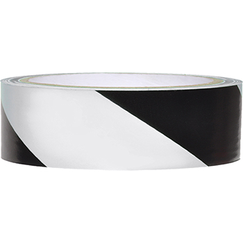 NMC Vinyl Safety Tape, Hazard Stripe, Black/White, 2&quot; x 54&#39;