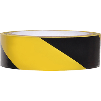 NMC Vinyl Safety Tape, Hazard Stripe, Black/Yellow, 2&quot;x 54&#39;