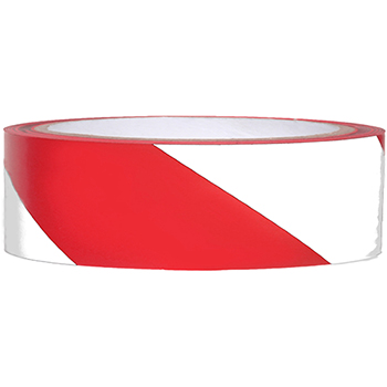 NMC Vinyl Safety Tape, Hazard Stripe, Red/White, 2&quot; x 54&#39;