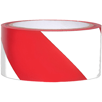 NMC Vinyl Safety Tape, Hazard Stripe, Red/White, 3&quot; x 54&#39;
