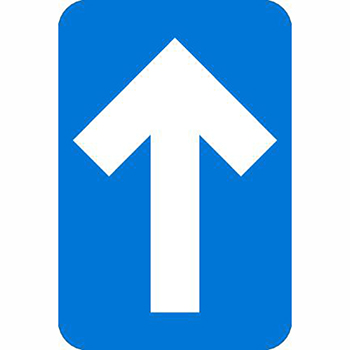 NMC Directional Arrow, Temporary-Step Adhesive Back, 4&quot; x 6&quot;, Blue, 10/PK