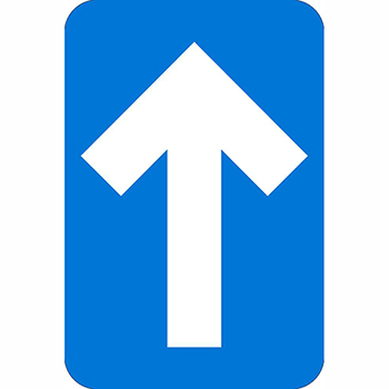 NMC Directional Arrow, Walk-On Adhesive Back, 4&quot; x 6&quot;, Blue, 10/PK