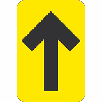 NMC™ Directional Arrow, Walk-On Adhesive Back, 4&quot; x 6&quot;, Black/Yellow, 10/PK
