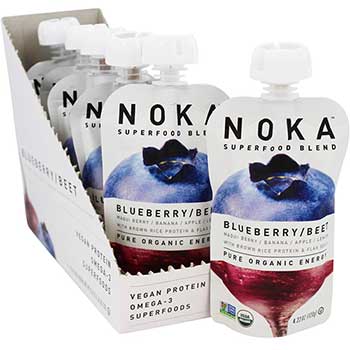 Noka&#174; Blueberry Beet Superfood Pouch, 4.22 oz., 6/BX