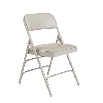 National Public Seating 1300 Series Premium Vinyl Upholstered Folding Chair, Warm Grey, 4/PK
