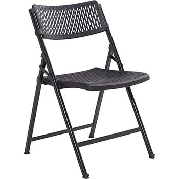 National Public Seating Airflex Series Premium Polypropylene Folding Chair, Black, 4/PK