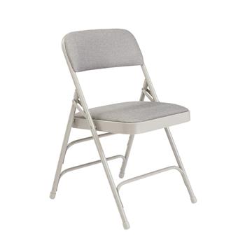 National Public Seating 2300 Series Deluxe Fabric Upholstered Premium Folding Chair, Greystone, 4/PK