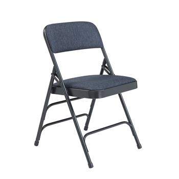 National Public Seating 2300 Series Deluxe Fabric Upholstered Premium Folding Chair, Imperial Blue, 4/PK