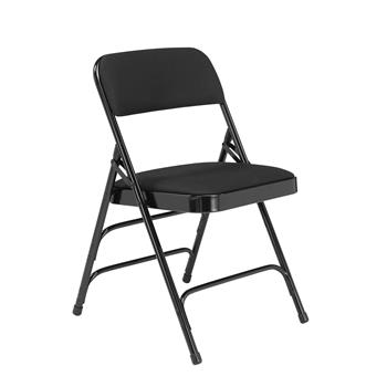 National Public Seating 2300 Series Deluxe Fabric Upholstered Premium Folding Chair, Midnight Black, 4/PK