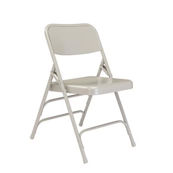 National Public Seating 300 Series Deluxe All-Steel Folding Chair, Grey, 4/PK