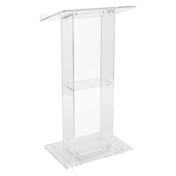 National Public Seating Clear Acrylic Lectern with Shelf