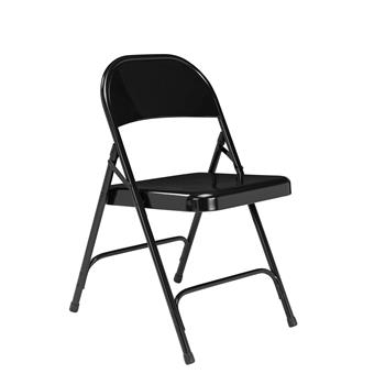 National Public Seating 50 Series All-Steel Folding Chair, Black, 4/PK