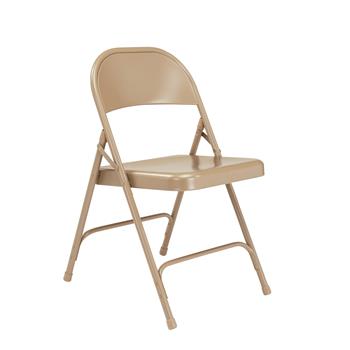 National Public Seating 50 Series All-Steel Folding Chair, Beige, 4/PK