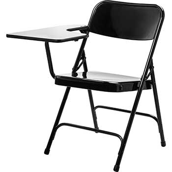 National Public Seating 5200 Series Tablet Arm Folding Chair, Right Arm, Black, 2/PK
