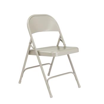 National Public Seating 50 Series All-Steel Folding Chair, Grey, 4/PK