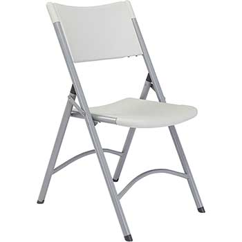National Public Seating 600 Series Heavy Duty Plastic Folding Chair, Speckled Grey, 4/PK
