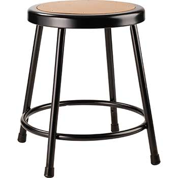 National Public Seating Heavy Duty Stool, 18&quot;, Steel, Black