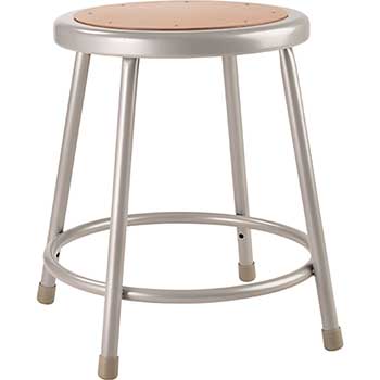 National Public Seating Heavy Duty Stool, 18&quot;, Steel, Grey