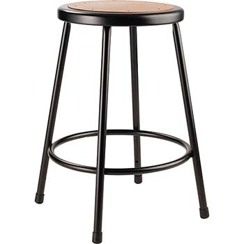 National Public Seating Heavy Duty Stool, 24&quot;, Steel, Black